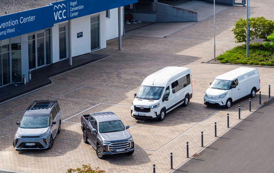 Maxus bietet zwei Transporter, Pick-up und Luxusvan mit E-Antrieb