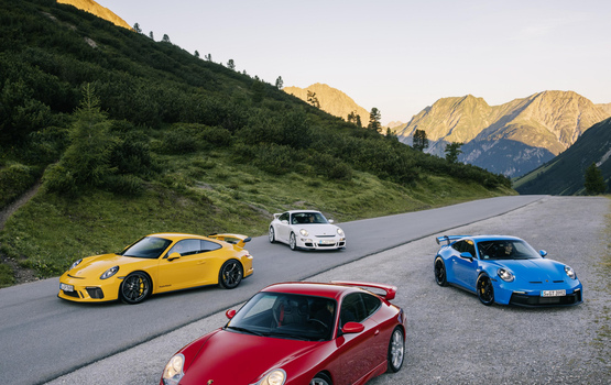 Vier Generationen Porsche 911 GT3