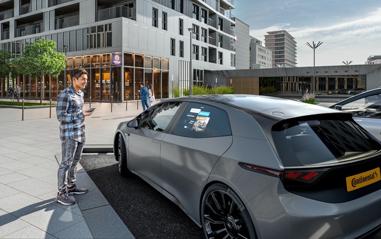 Continental zeigt Window Projection - Seitenfenster als digitale Pinnwand