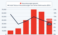 Grafik: Schwache Nachfrage   - Tesla verkauft weniger Autos   